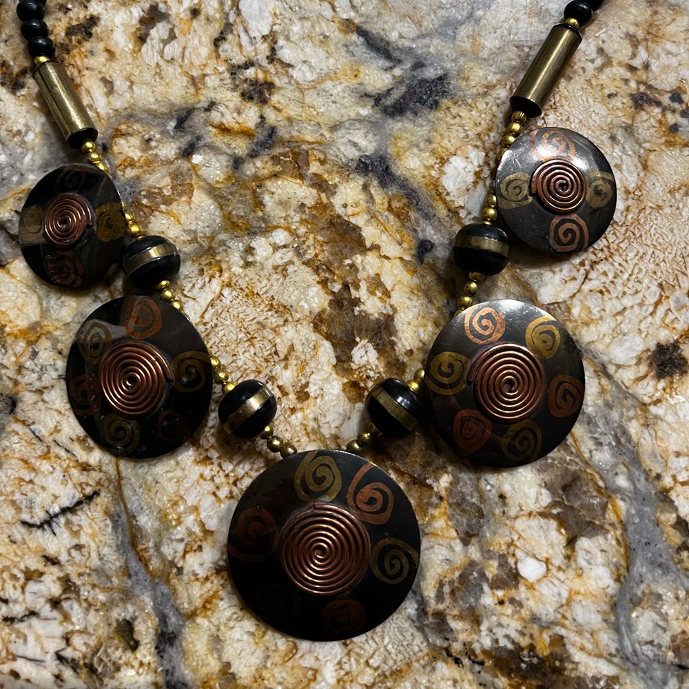 Southwest Style Metal Necklace, Quality Made Costume Jewelry
